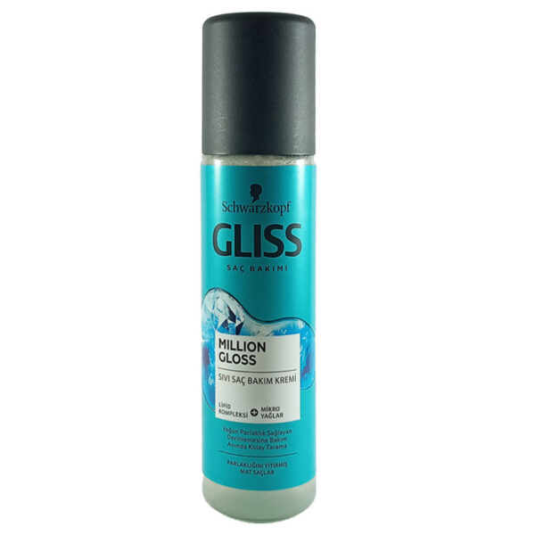 اسپری مو دوفاز گلیس مدل million gloss در ترکیبات این محصول از کراتین مایع و میکرو کریستال های براق کننده استفاده شده
